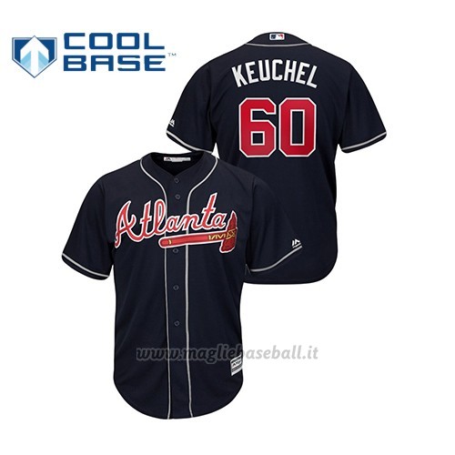 Maglia Baseball Hombre Atlanta Braves 60 Dallas Keuchel Cool Base Alternato Blu